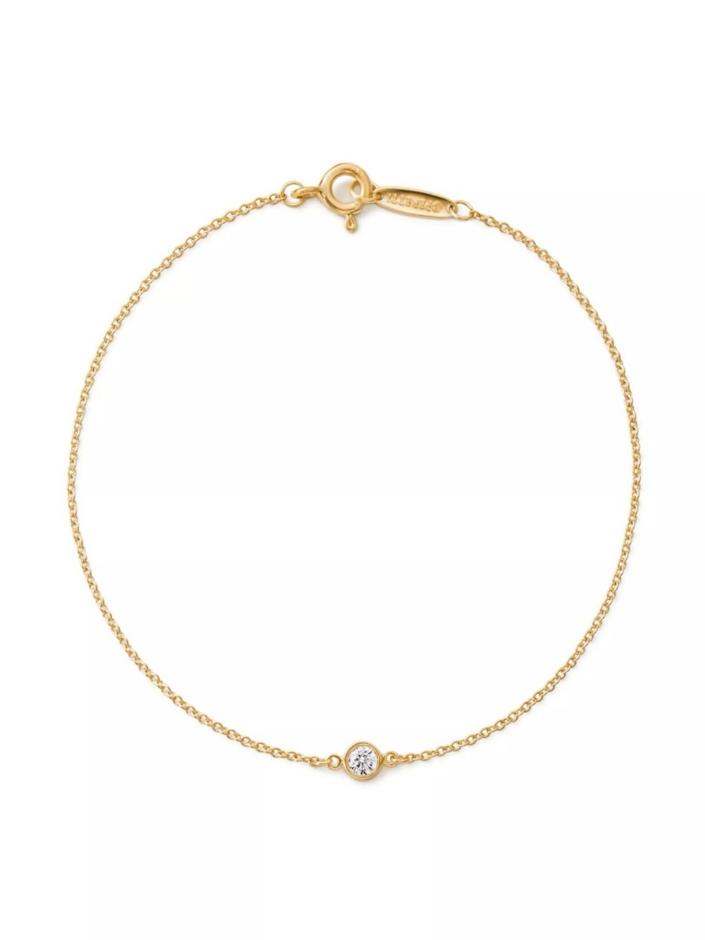 Tiffany & co 18k yellow gold Elsa Peretti diamonds by the yard bracelet .65 💎